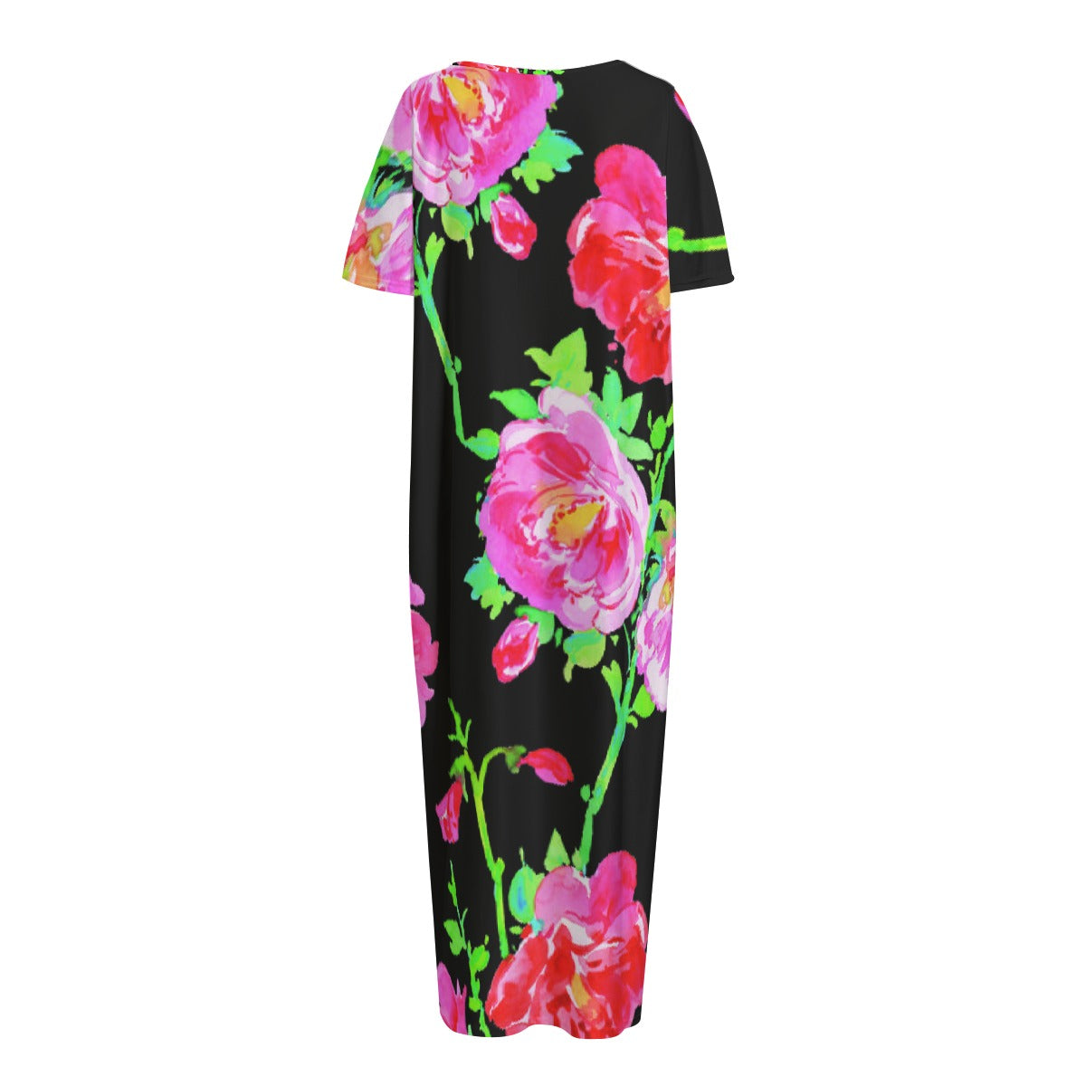 All-Over Print Women's Night Long Dress With Pocket