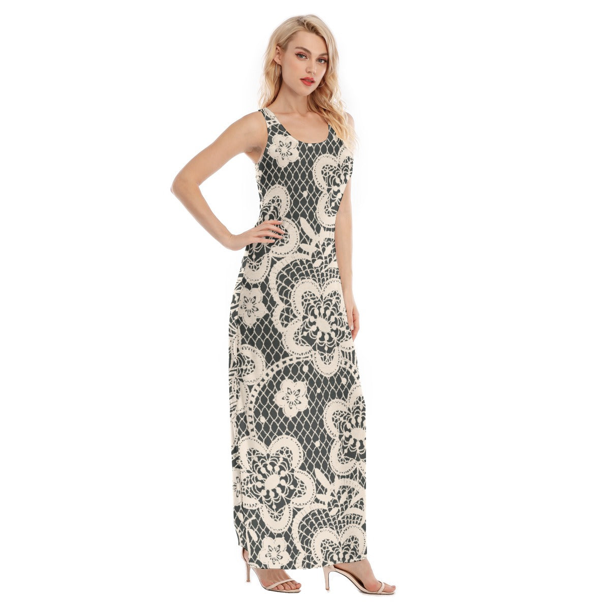 All-Over Print Women's Vest Dress | Length To Ankle