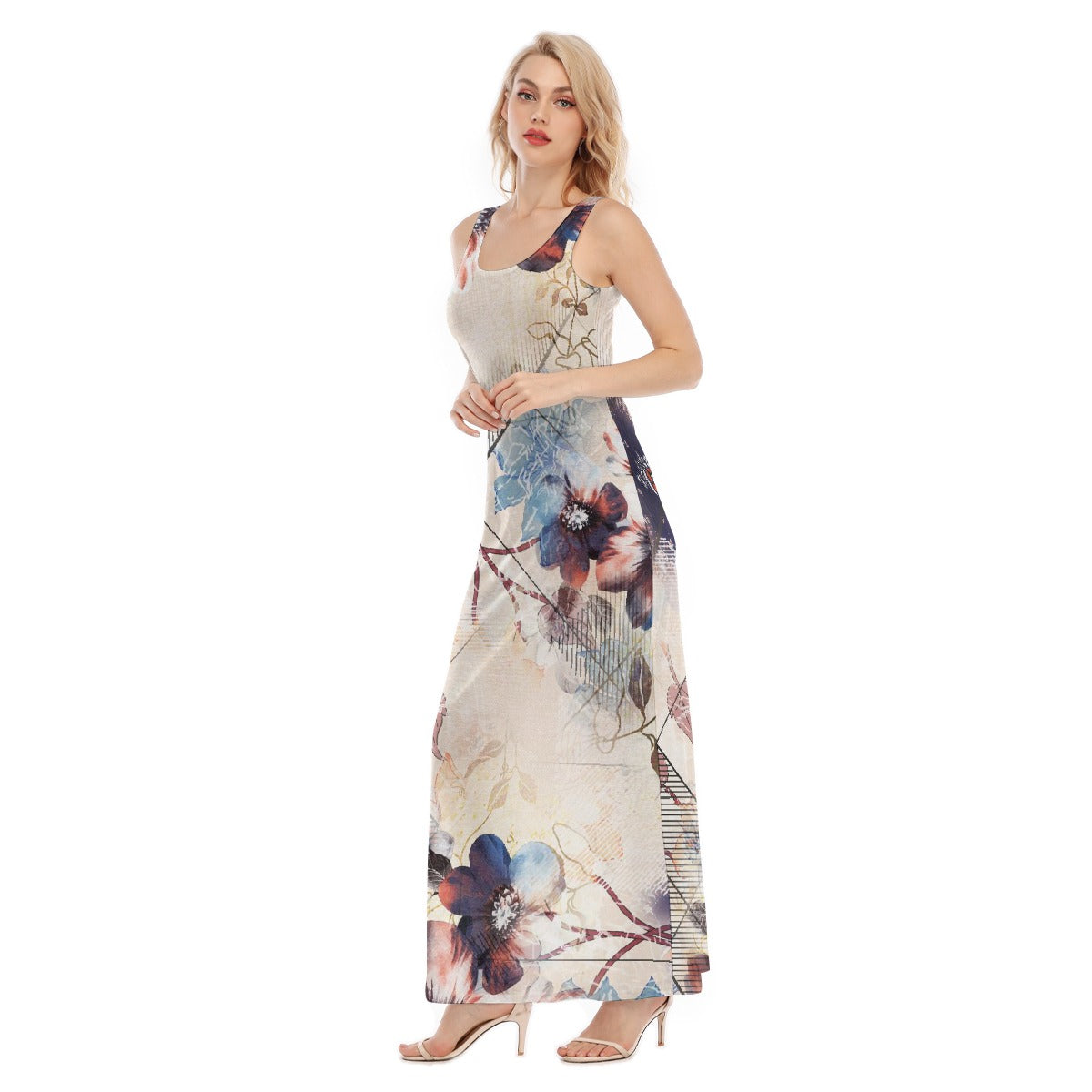 All-Over Print Women's Vest Dress | Length To Ankle