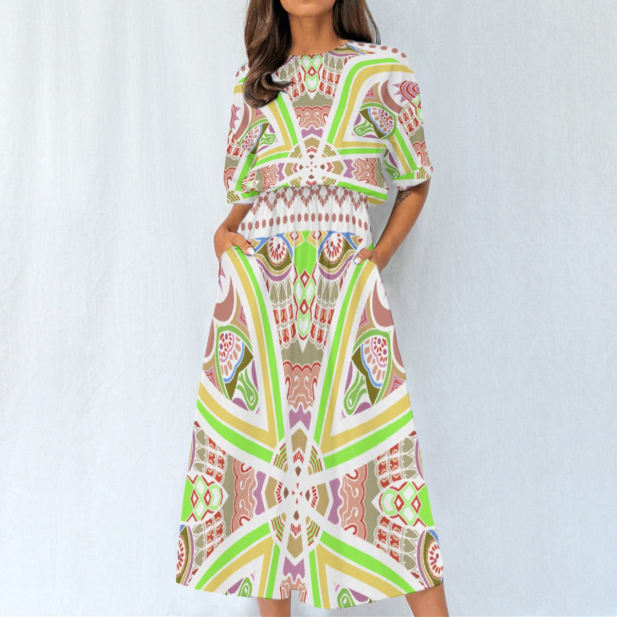 All-Over Print Women's Elastic Waist Dress