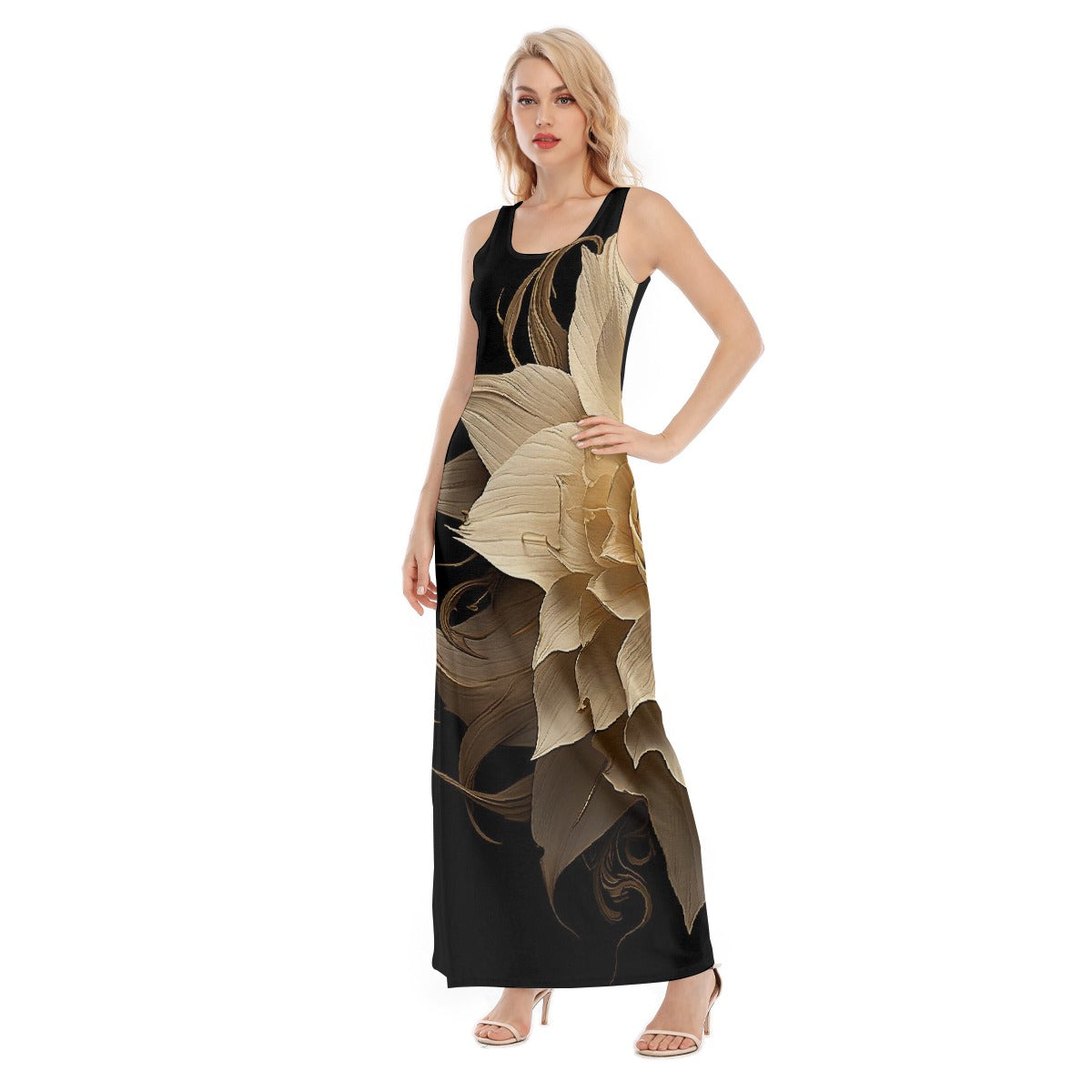 All-Over Print Women's Vest Dress | Length To Ankle