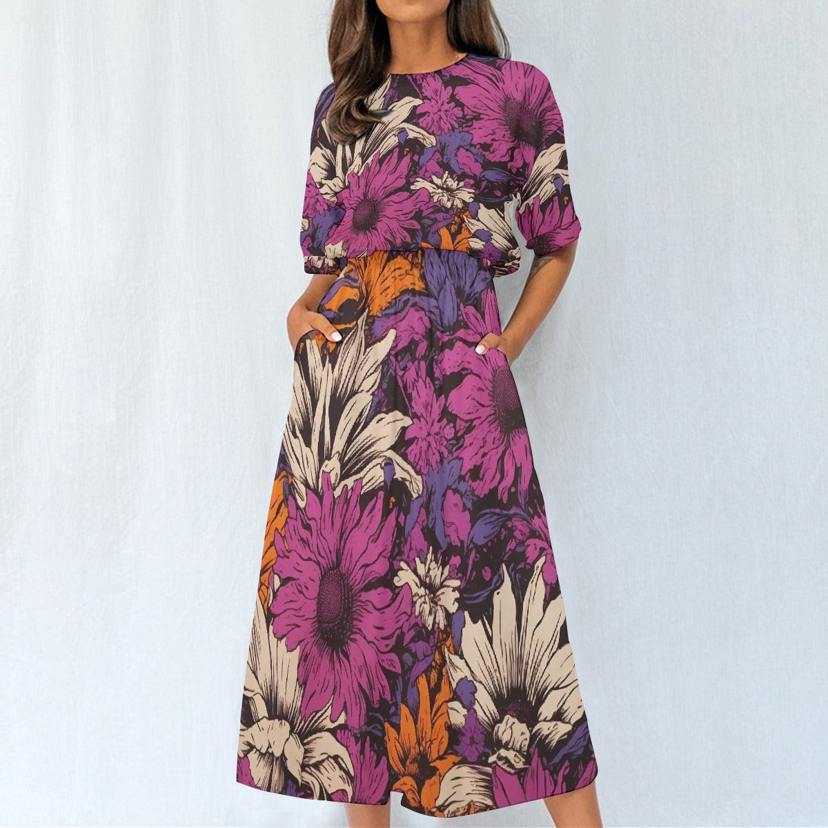 All-Over Print Women's Elastic Waist Dress