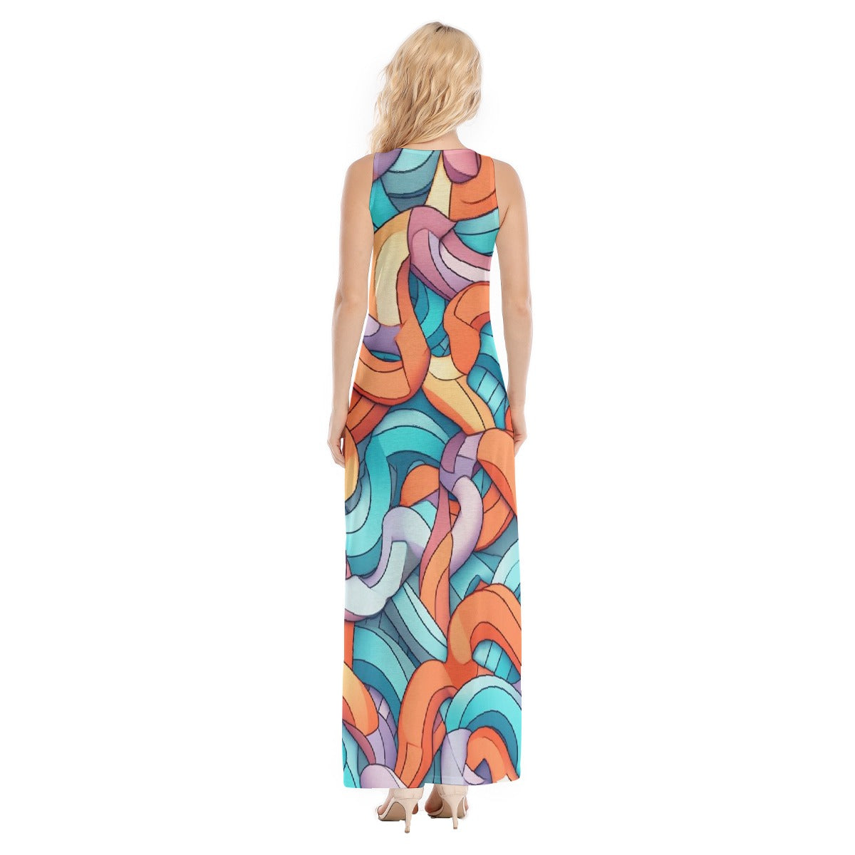 All-Over Print Women's Vest Dress | Length To Ankle