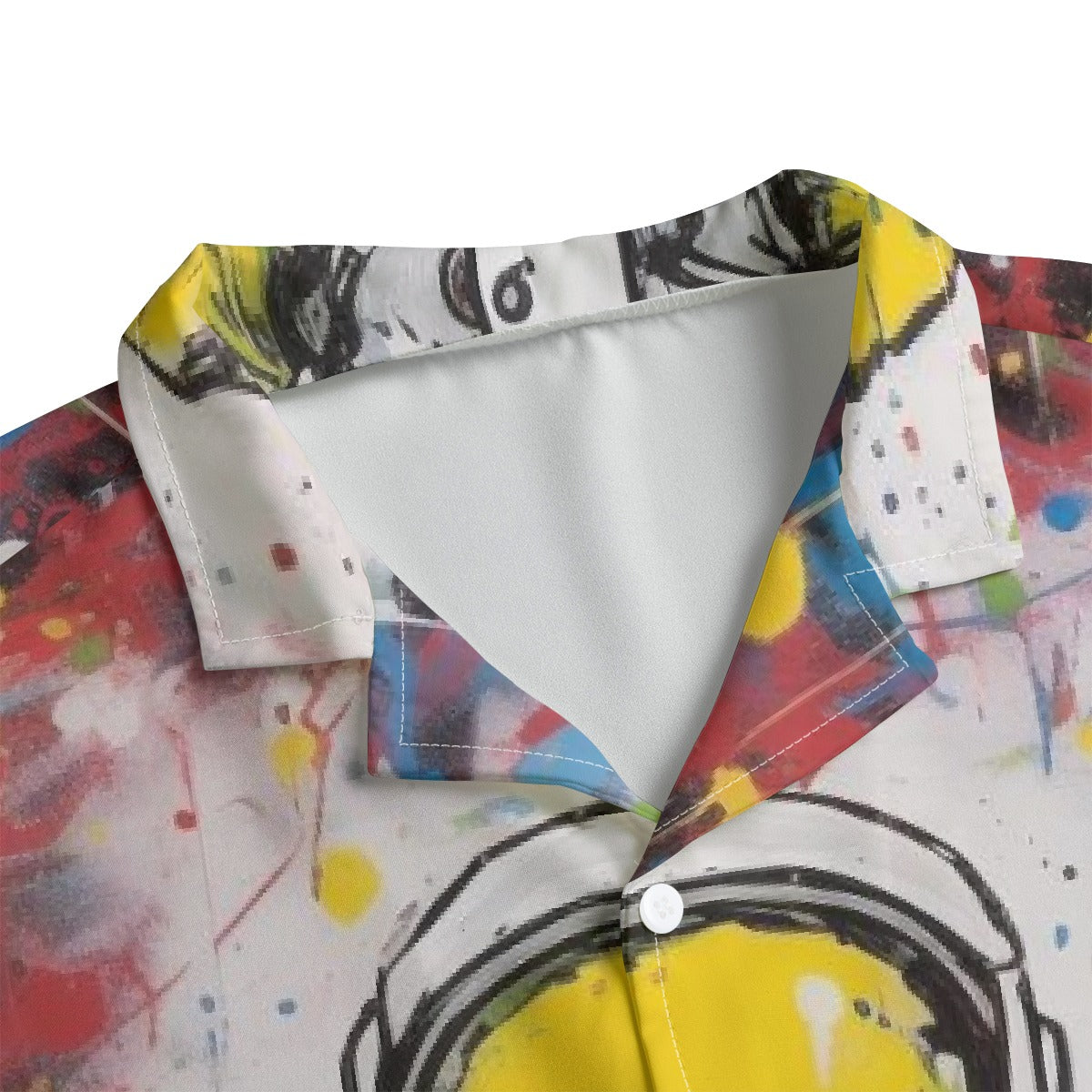 All-Over Print Men's Hawaiian Shirt With Button Closure