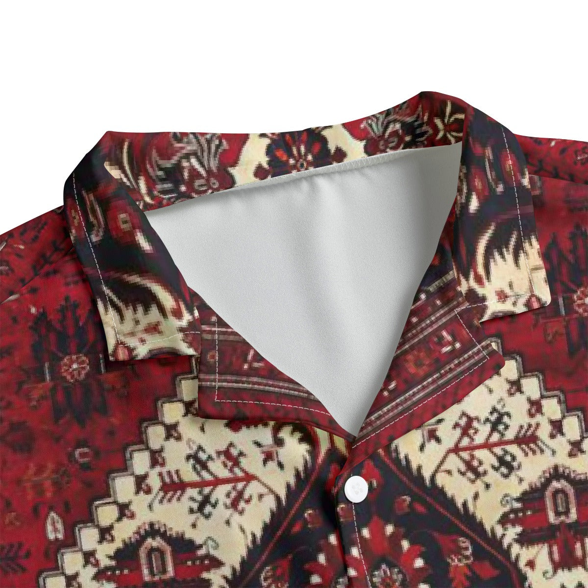 All-Over Print Men's Hawaiian Shirt With Button Closure