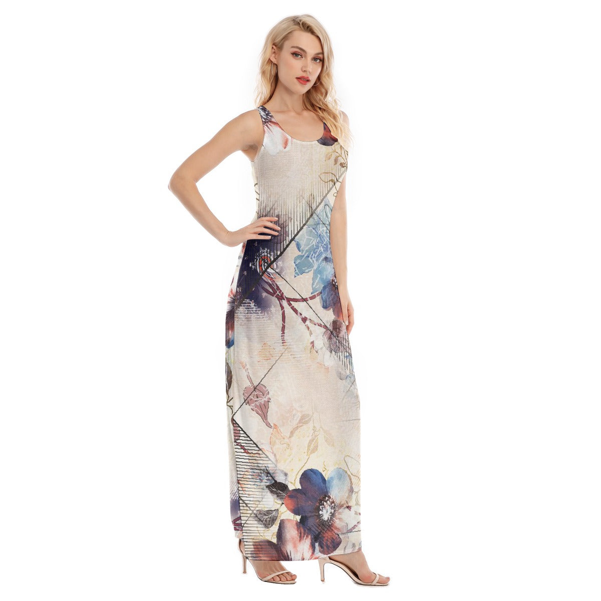 All-Over Print Women's Vest Dress | Length To Ankle