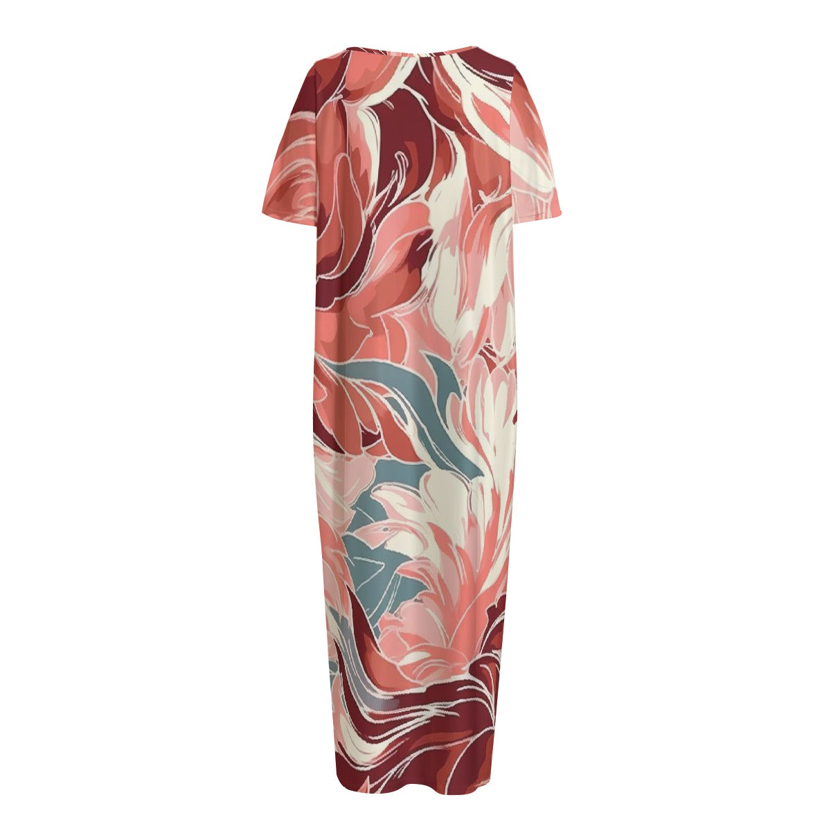 All-Over Print Women's Night Long Dress With Pocket