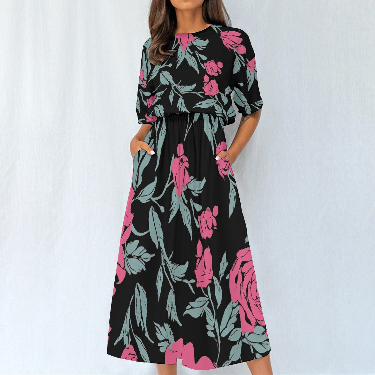 All-Over Print Women's Elastic Waist Dress