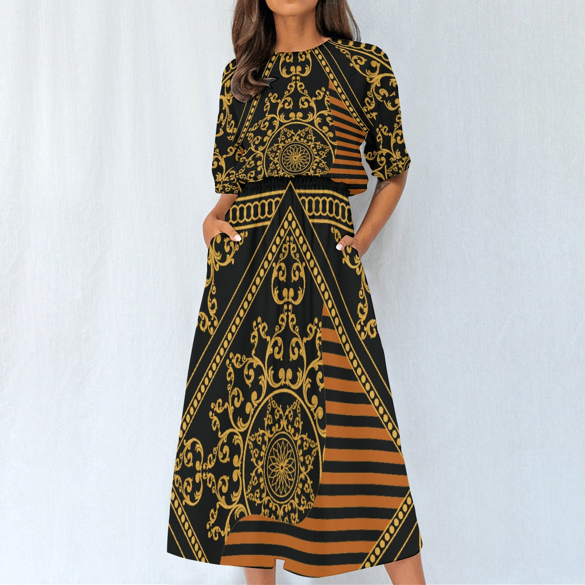 All-Over Print Women's Elastic Waist Dress