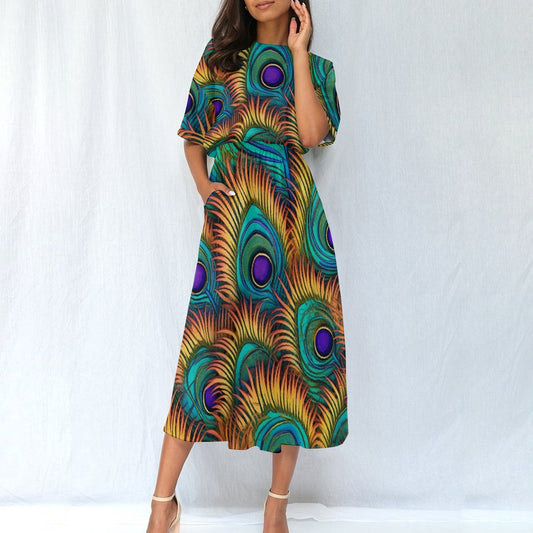 All-Over Print Women's Elastic Waist Dress