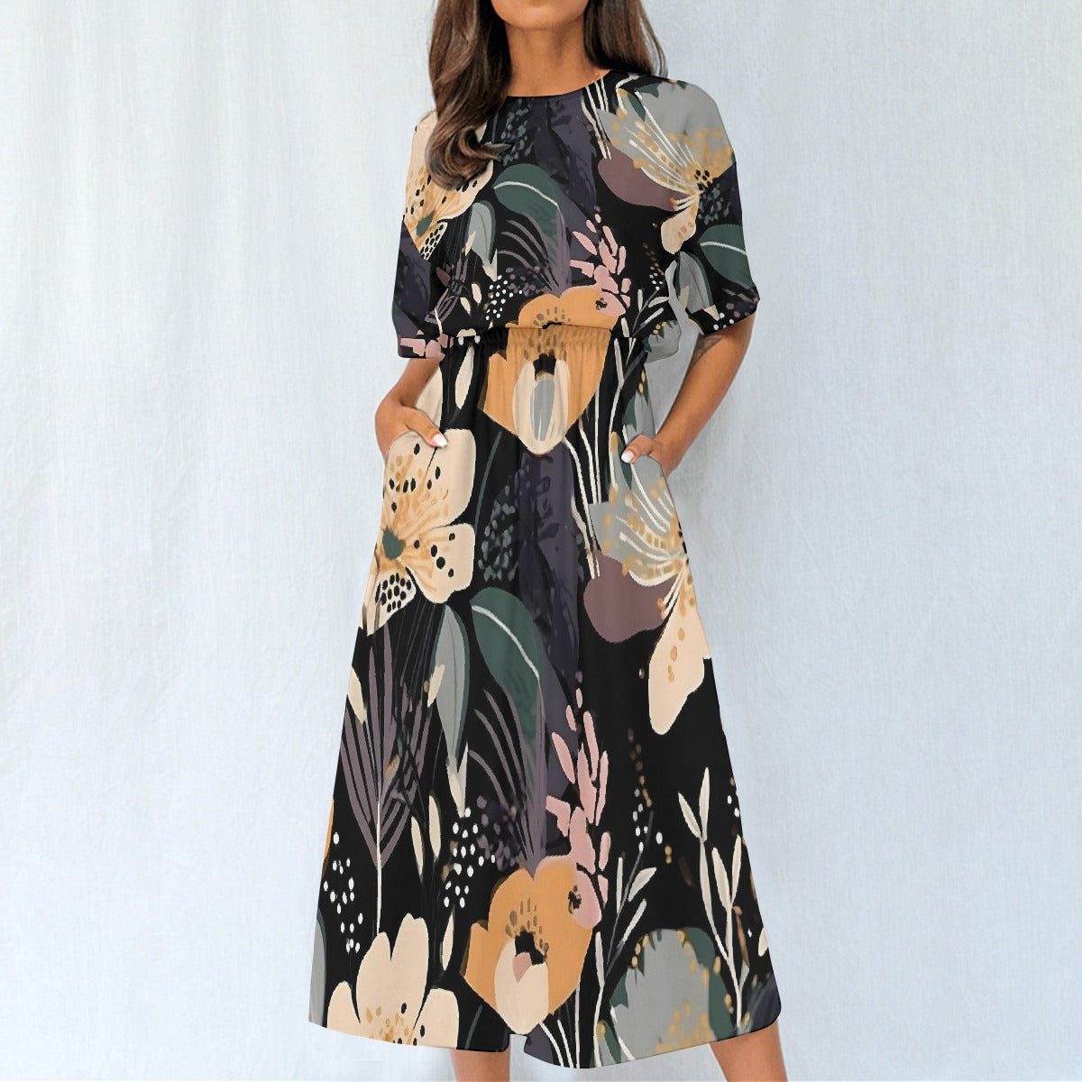 All-Over Print Women's Elastic Waist Dress