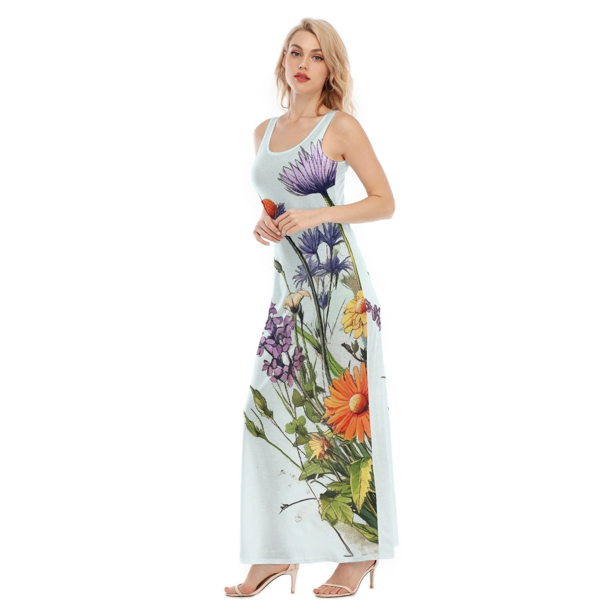 All-Over Print Women's Vest Dress | Length To Ankle