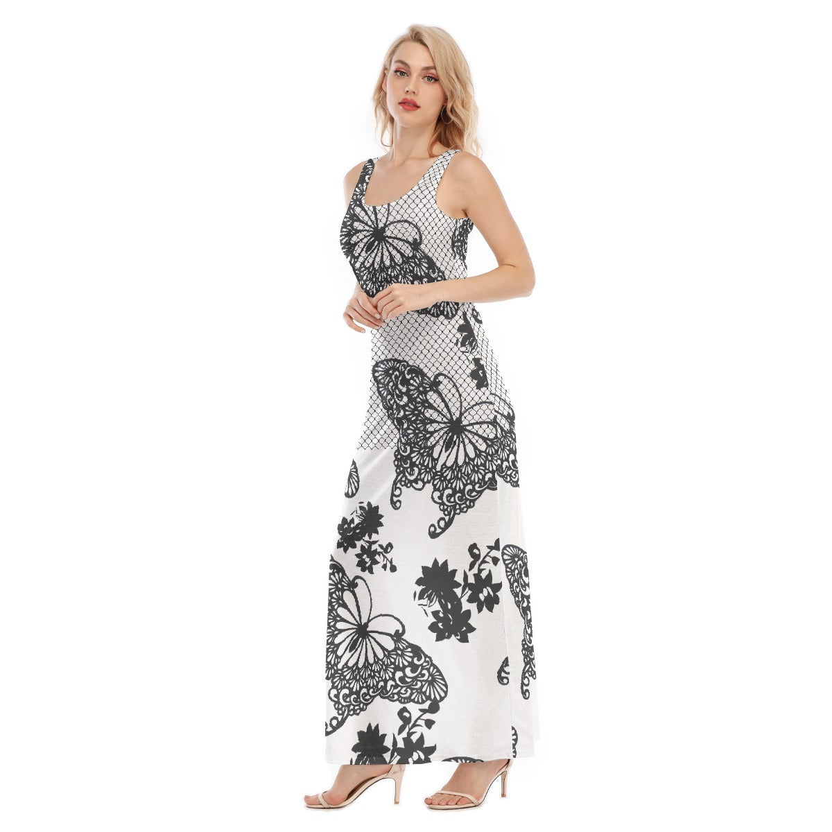 All-Over Print Women's Vest Dress | Length To Ankle