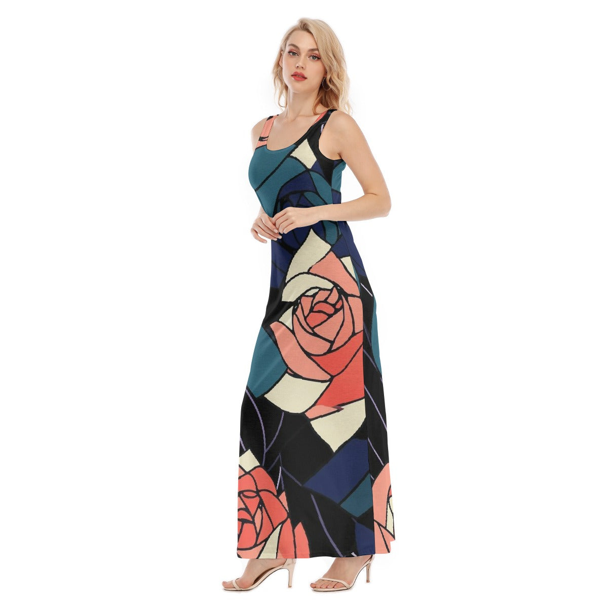 All-Over Print Women's Vest Dress | Length To Ankle