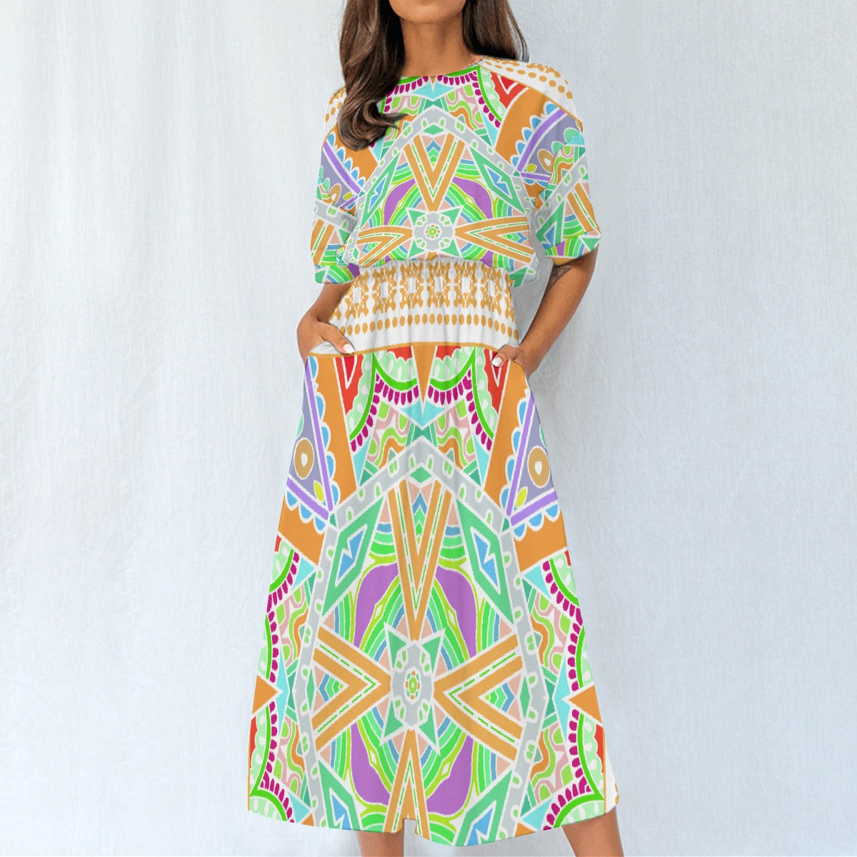 All-Over Print Women's Elastic Waist Dress