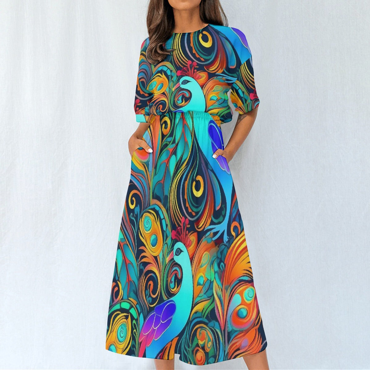 All-Over Print Women's Elastic Waist Dress