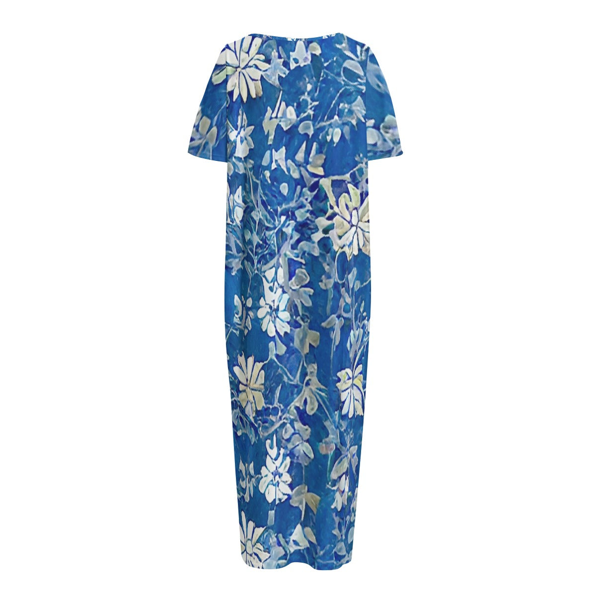 All-Over Print Women's Night Long Dress With Pocket