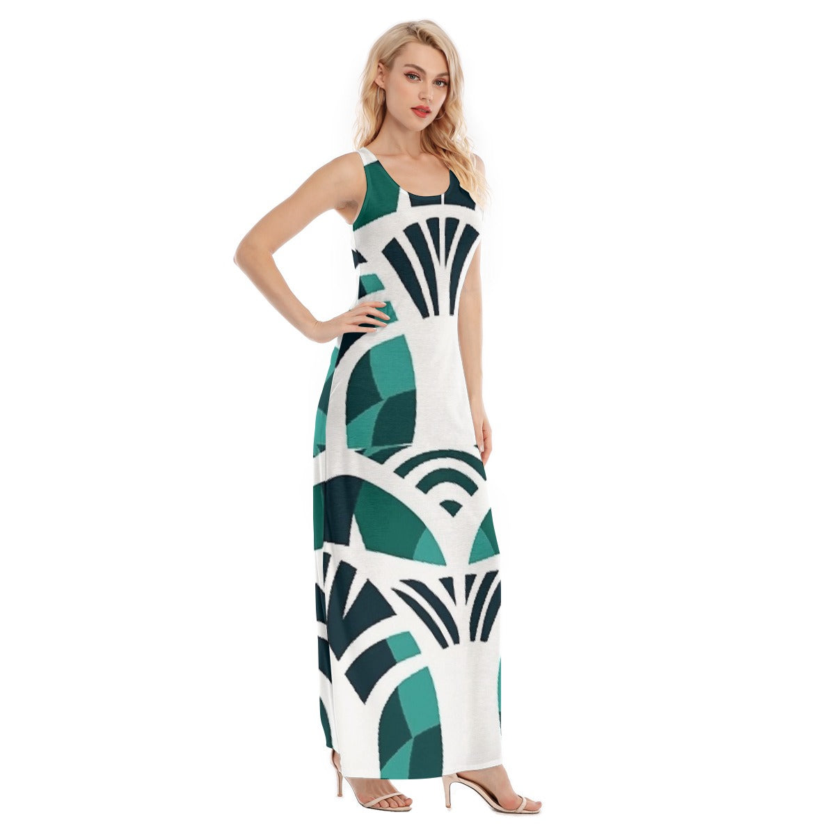 All-Over Print Women's Vest Dress | Length To Ankle