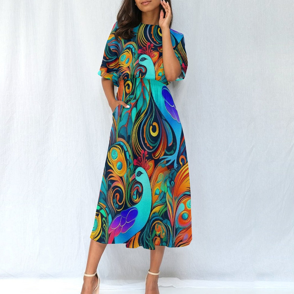 All-Over Print Women's Elastic Waist Dress