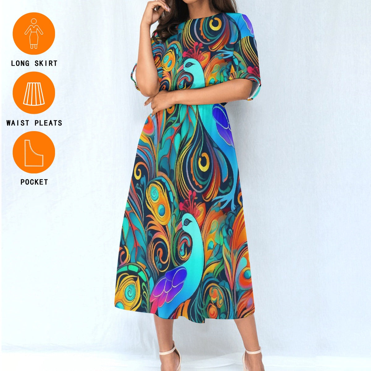 All-Over Print Women's Elastic Waist Dress