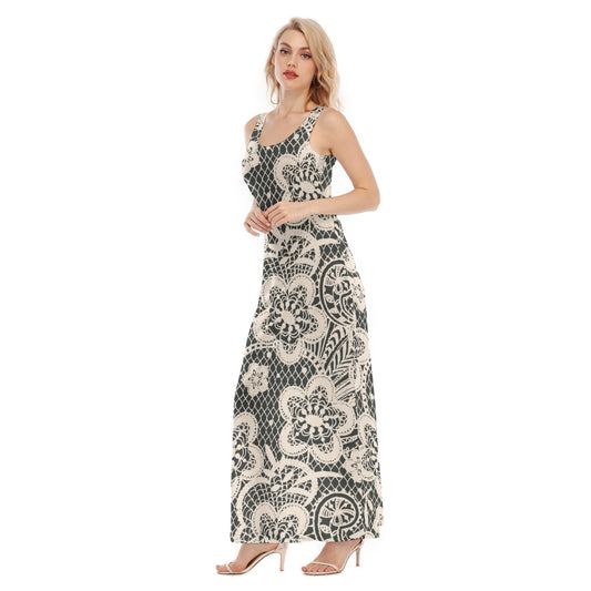 All-Over Print Women's Vest Dress | Length To Ankle