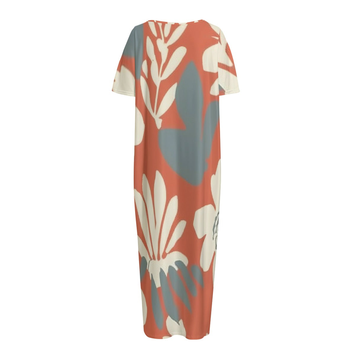 All-Over Print Women's Night Long Dress With Pocket