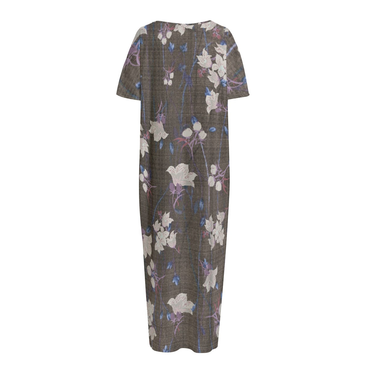 All-Over Print Women's Night Long Dress With Pocket