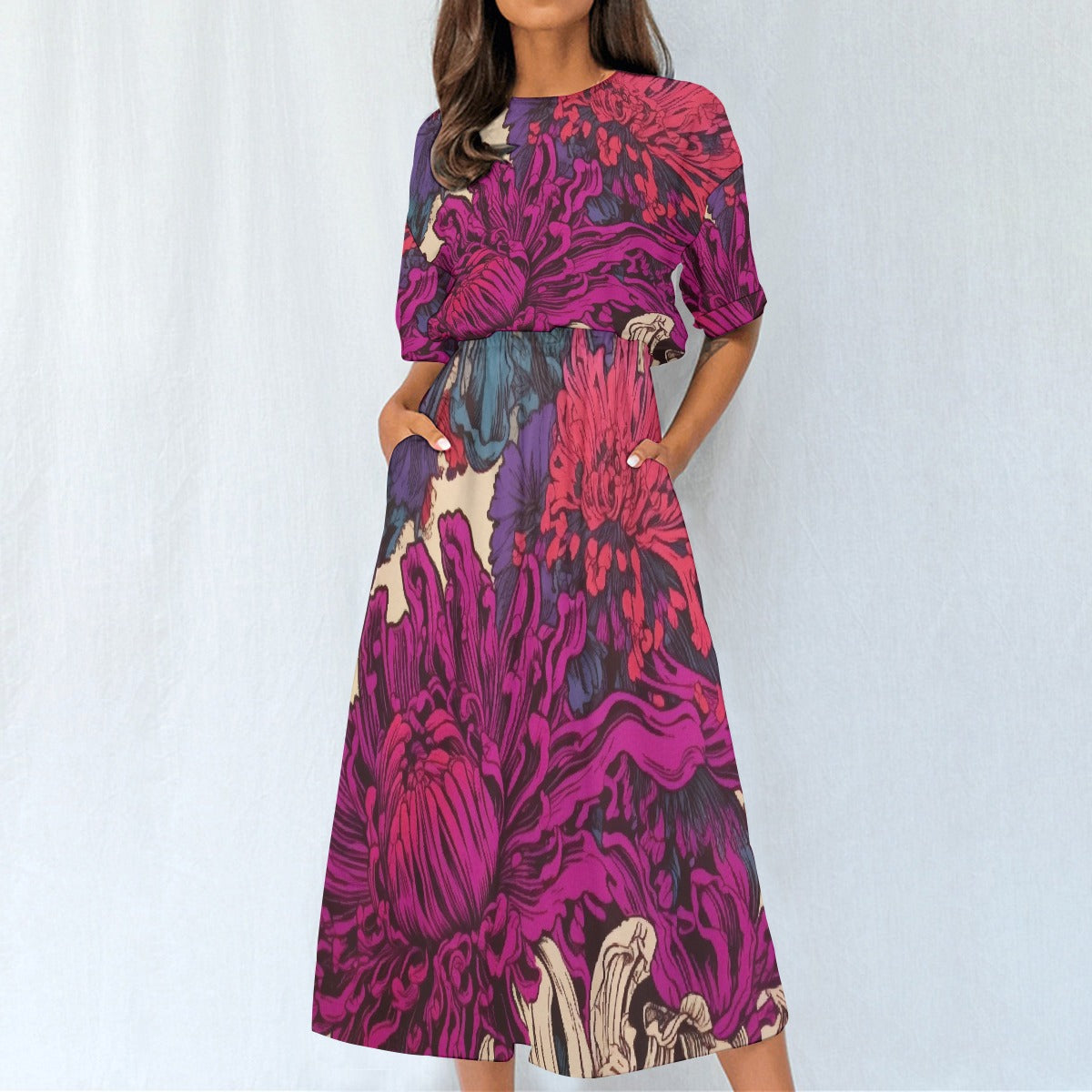 All-Over Print Women's Elastic Waist Dress