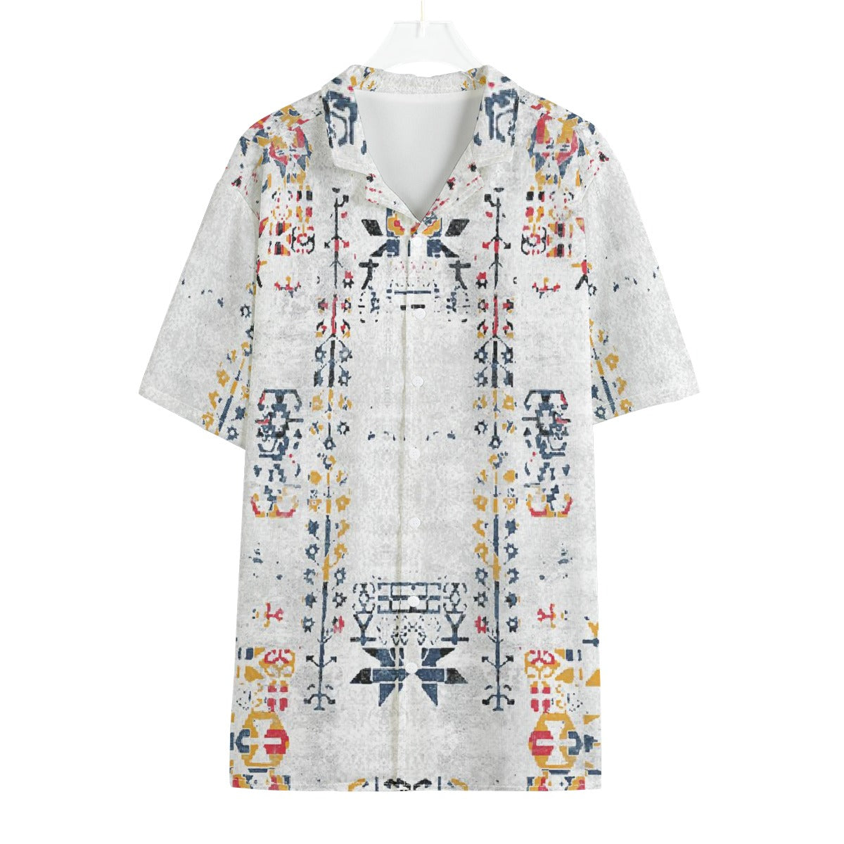 All-Over Print Men's Hawaiian Shirt With Button Closure