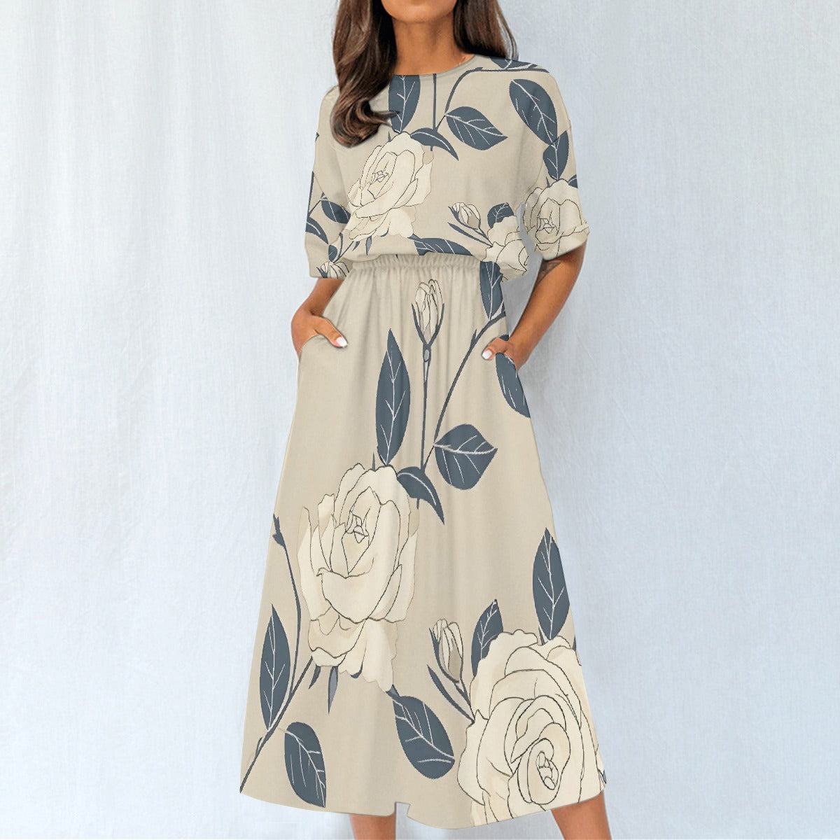 All-Over Print Women's Elastic Waist Dress