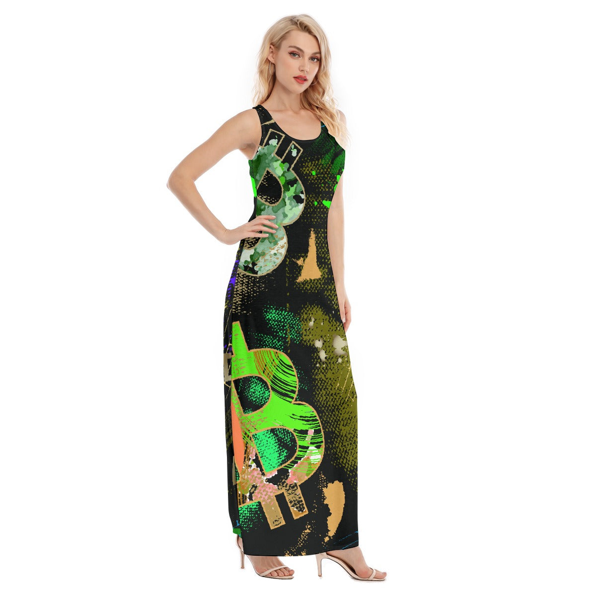 All-Over Print Women's Vest Dress | Length To Ankle