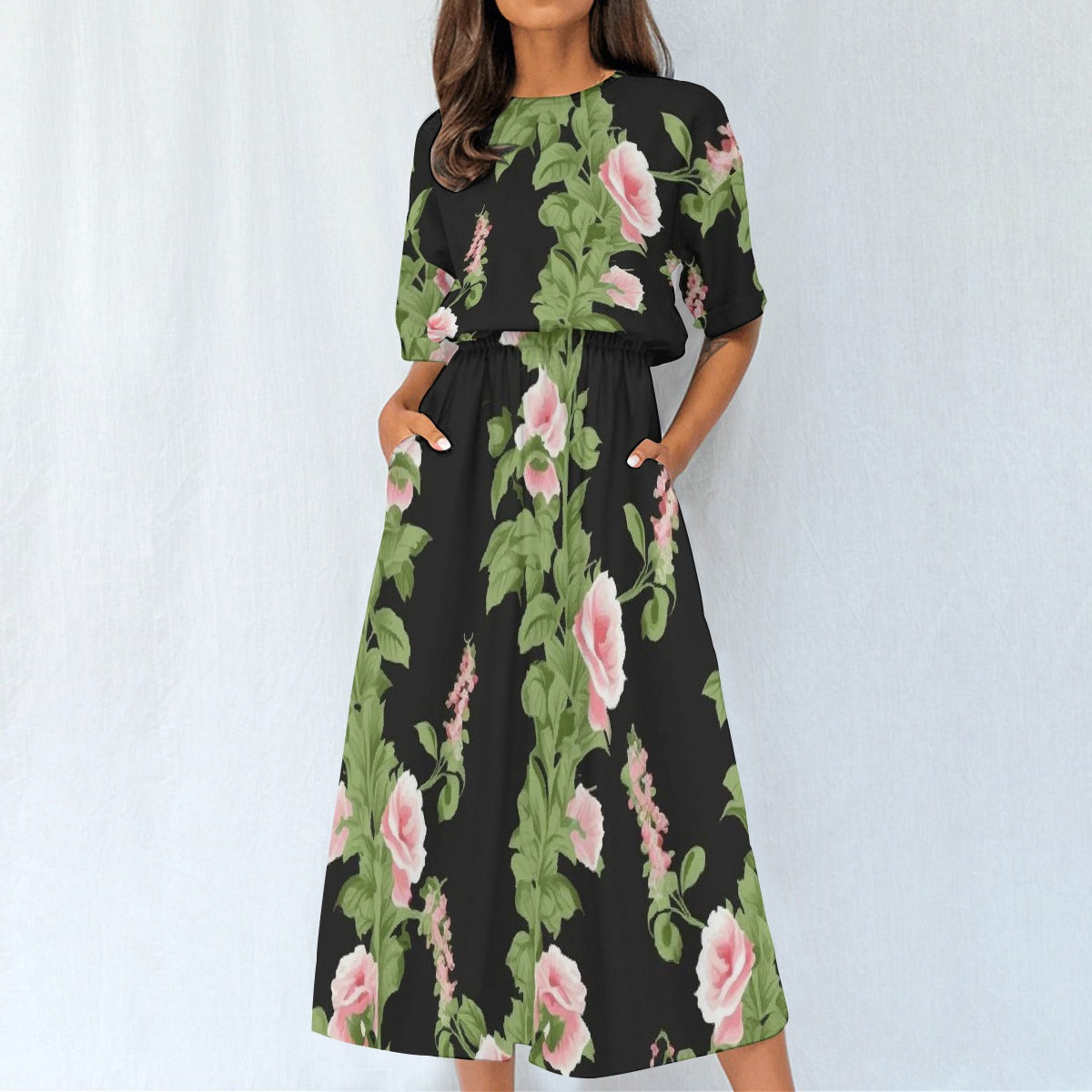 All-Over Print Women's Elastic Waist Dress