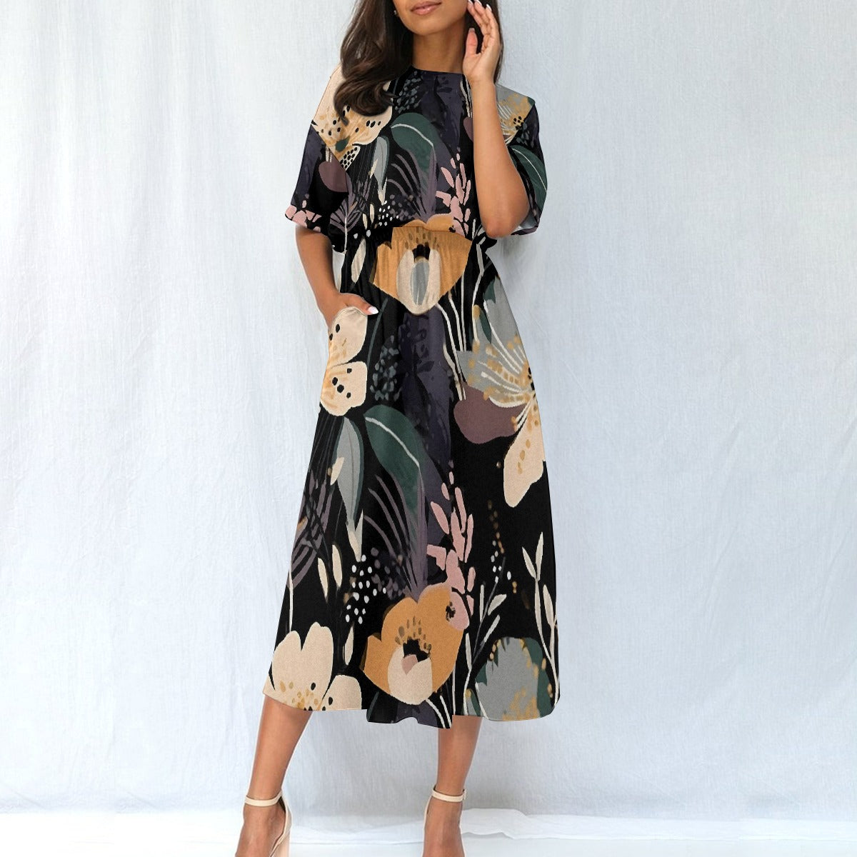 All-Over Print Women's Elastic Waist Dress