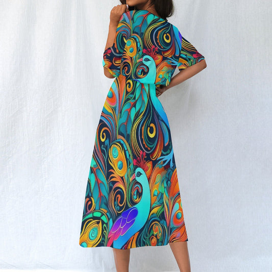 All-Over Print Women's Elastic Waist Dress