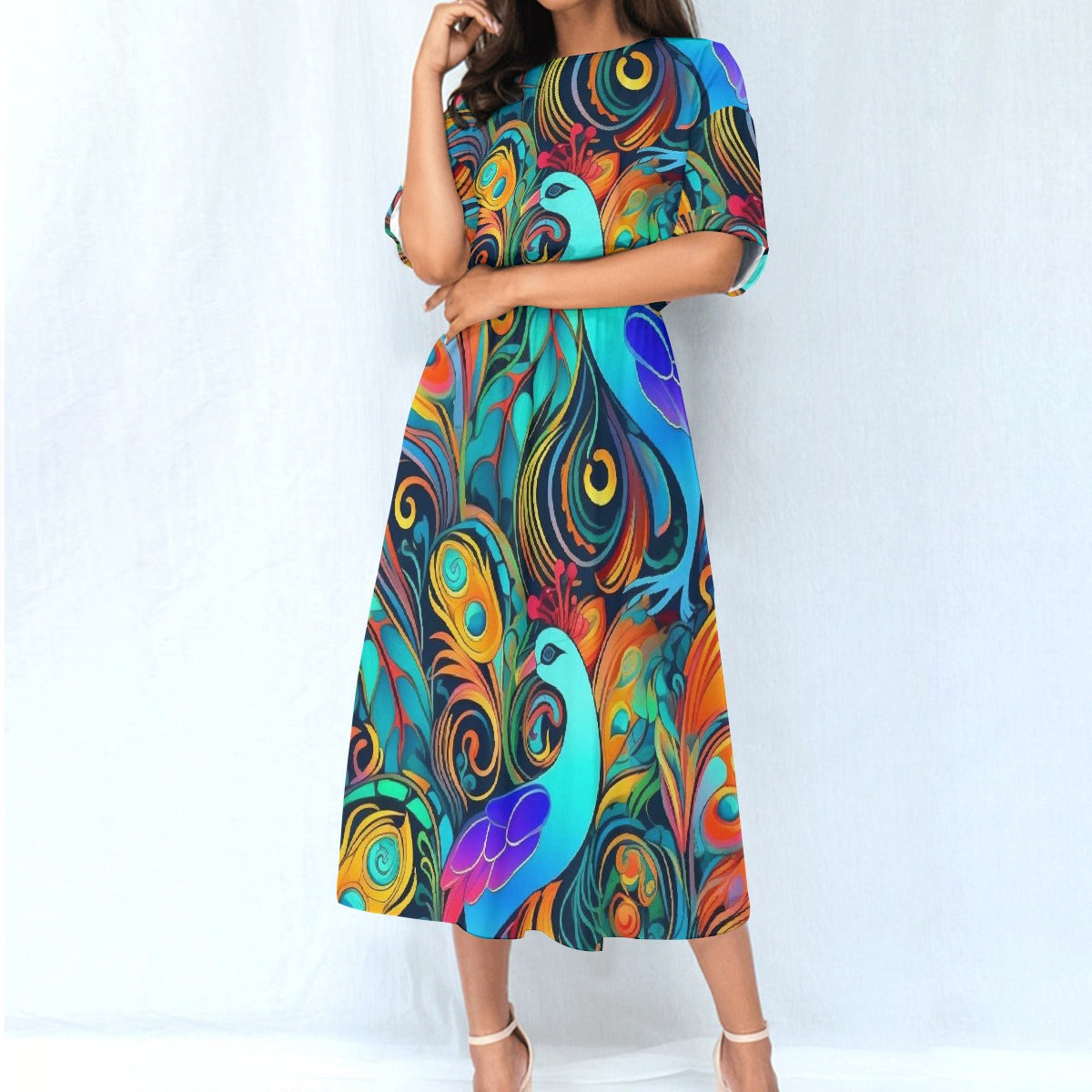 All-Over Print Women's Elastic Waist Dress