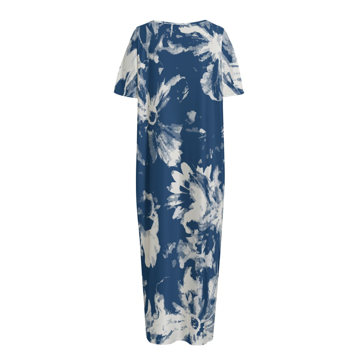 All-Over Print Women's Night Long Dress With Pocket