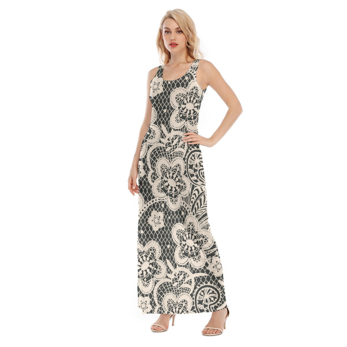 All-Over Print Women's Vest Dress | Length To Ankle