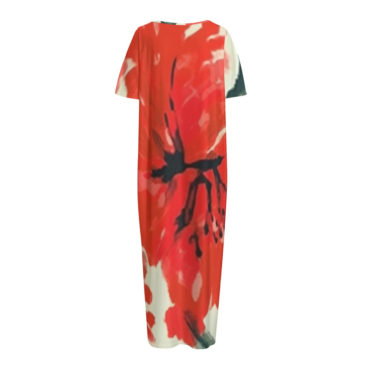 All-Over Print Women's Night Long Dress With Pocket