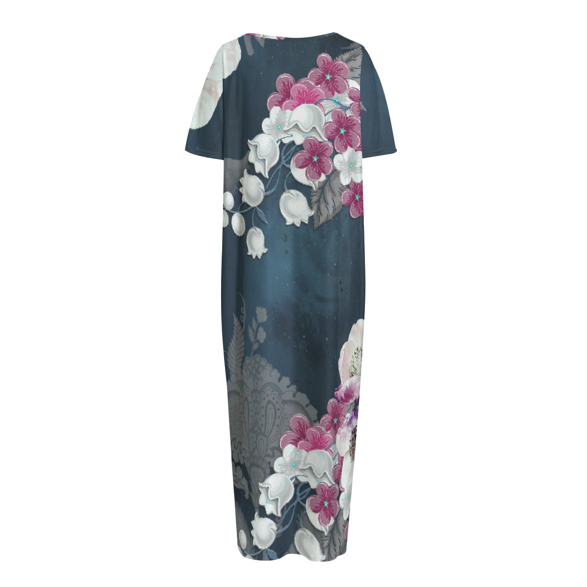 All-Over Print Women's Night Long Dress With Pocket