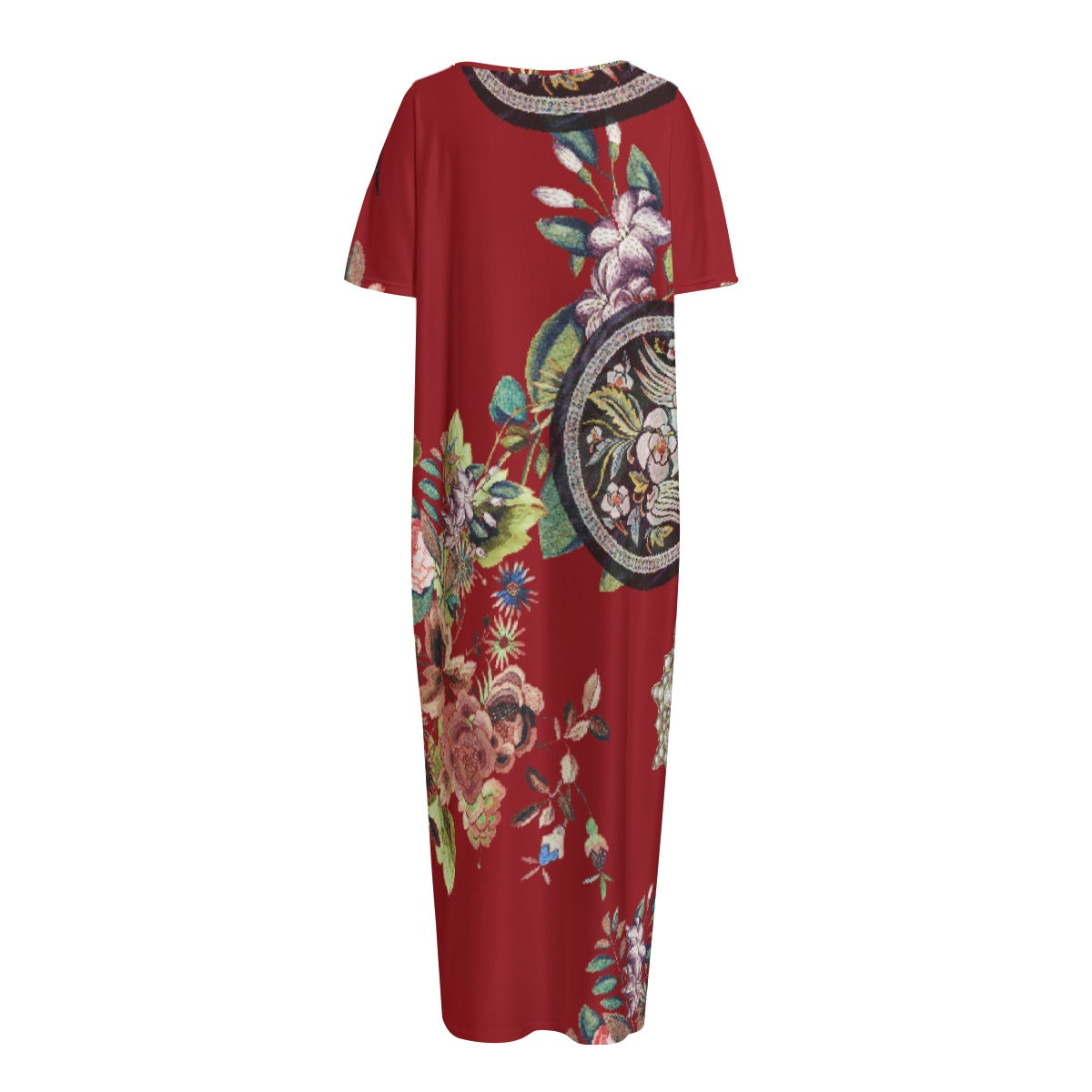 All-Over Print Women's Night Long Dress With Pocket