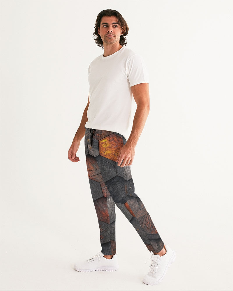 Cool stone hexagon patten 3D Men's All-Over Print Joggers