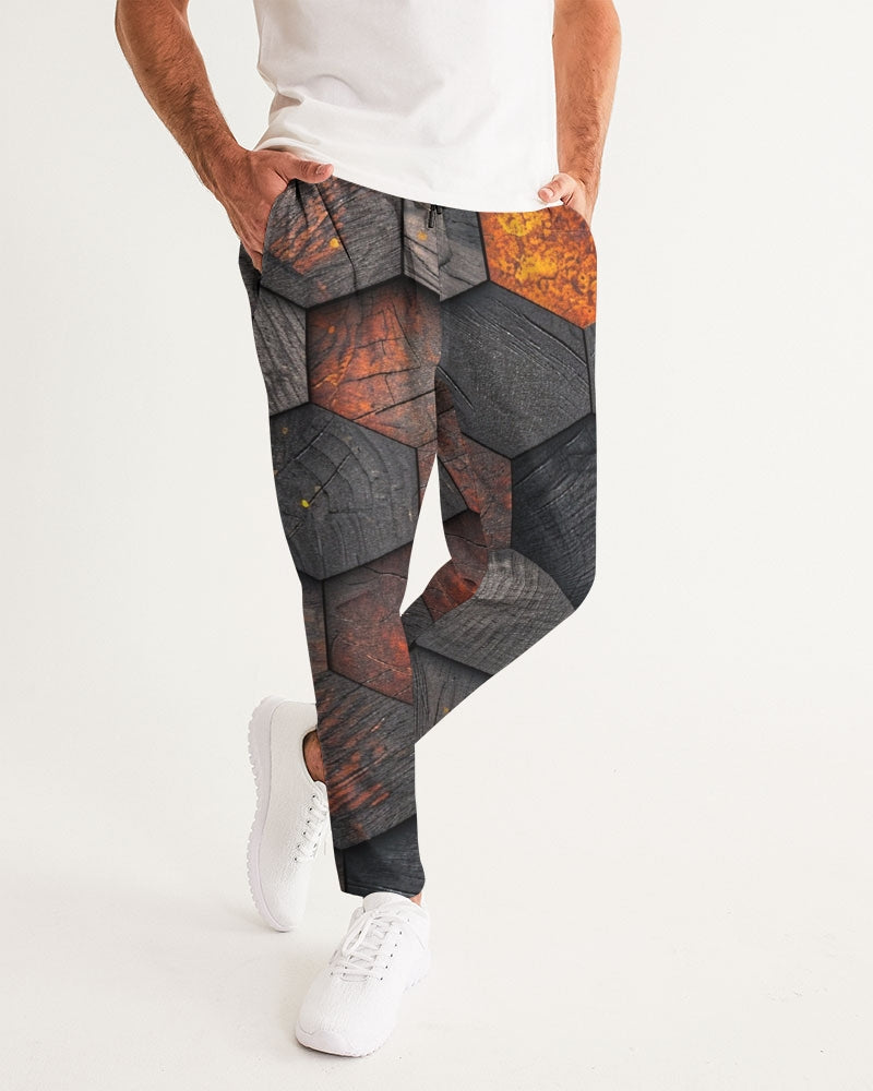 Cool stone hexagon patten 3D Men's All-Over Print Joggers