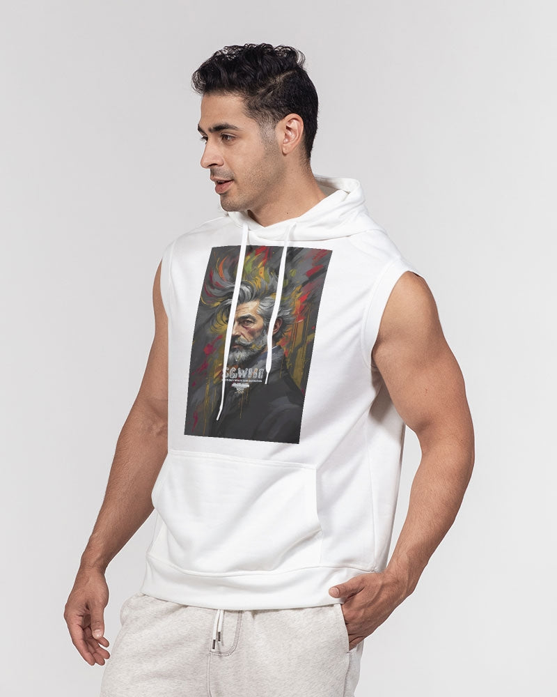 White Knight,  Men's All-Over Print Heavyweight Sleeveless Hoodie