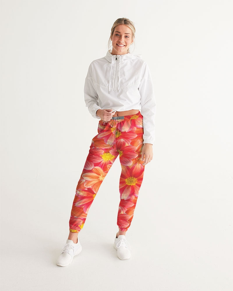 Beautiful blood orange flower design Women's All-Over Print Track Pants