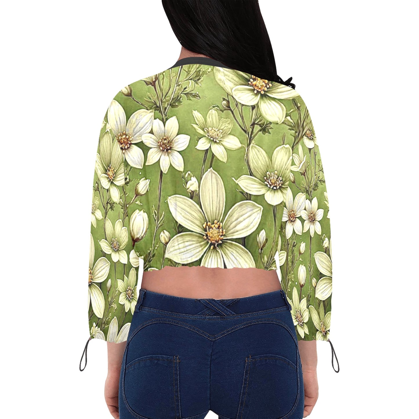 Women's Chiffon Cropped Jacket (Model H30)