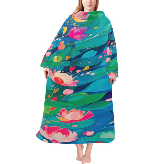 Blanket Robe with Sleeves for Adults