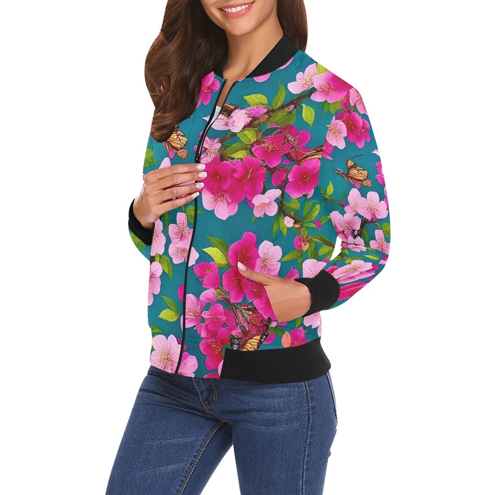 All Over Print Bomber Jacket for Women ( H19)