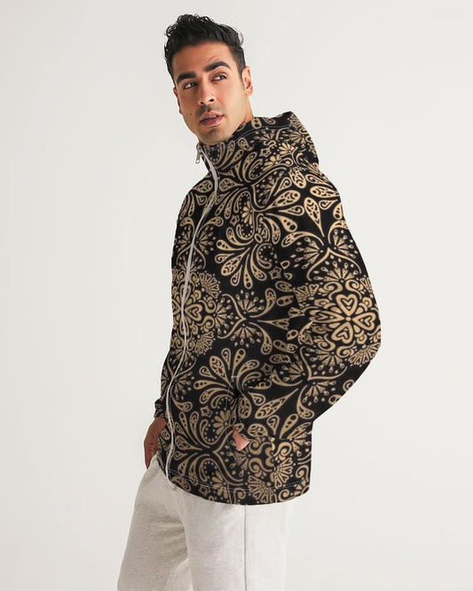 Man of Elegance Men's All-Over Print Windbreaker