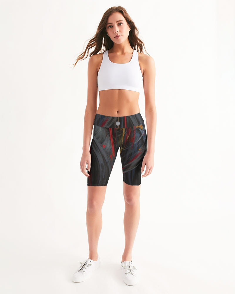 Asian collection [Part 1] Women's All-Over Print Mid-Rise Bike Shorts