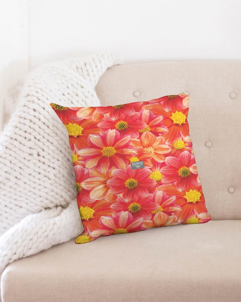 Beautiful blood orange flower design Throw Pillow Case 18"x18"